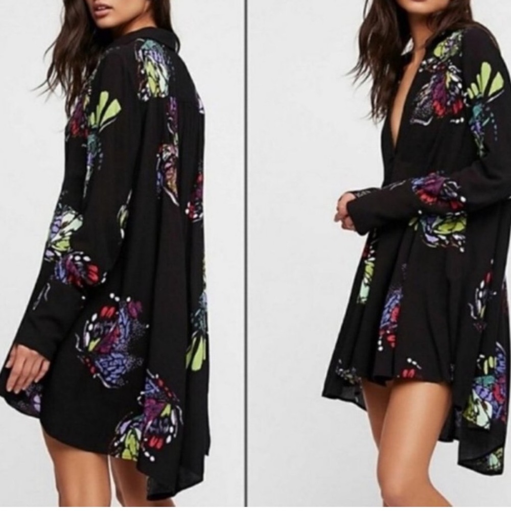 Free People field of butterflies tunic blouse